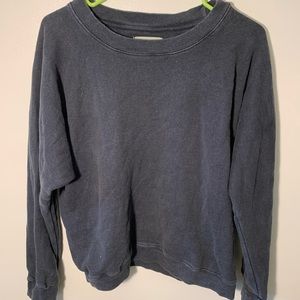 aliya wanek crop sweatshirt hemp cotton washed black